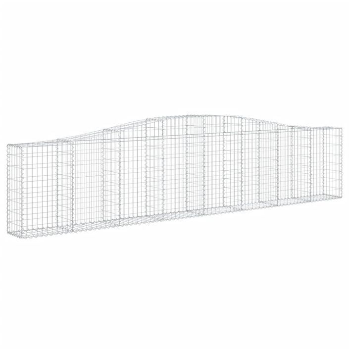 Paniers à gabions arqués 15 pcs 400x30x80/100 cm Fer galvanisé - Photo n°3