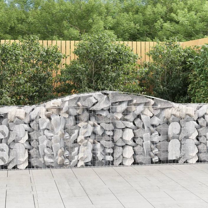 Paniers à gabions arqués 15 pcs 400x50x80/100 cm Fer galvanisé - Photo n°1