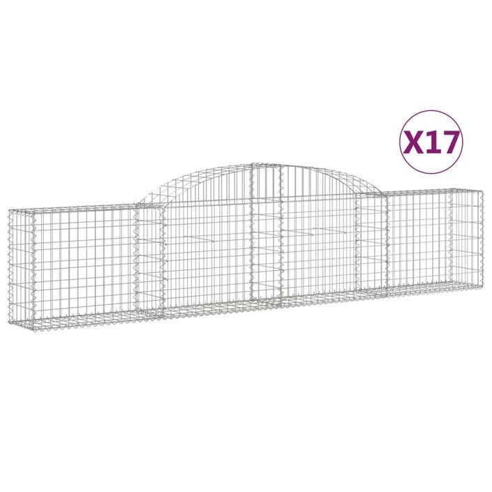 Paniers à gabions arqués 17 pcs 300x30x60/80 cm Fer galvanisé - Photo n°2