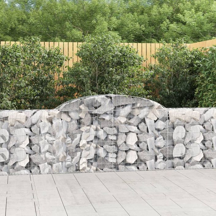 Paniers à gabions arqués 17 pcs 300x30x80/100 cm fer galvanisé - Photo n°1