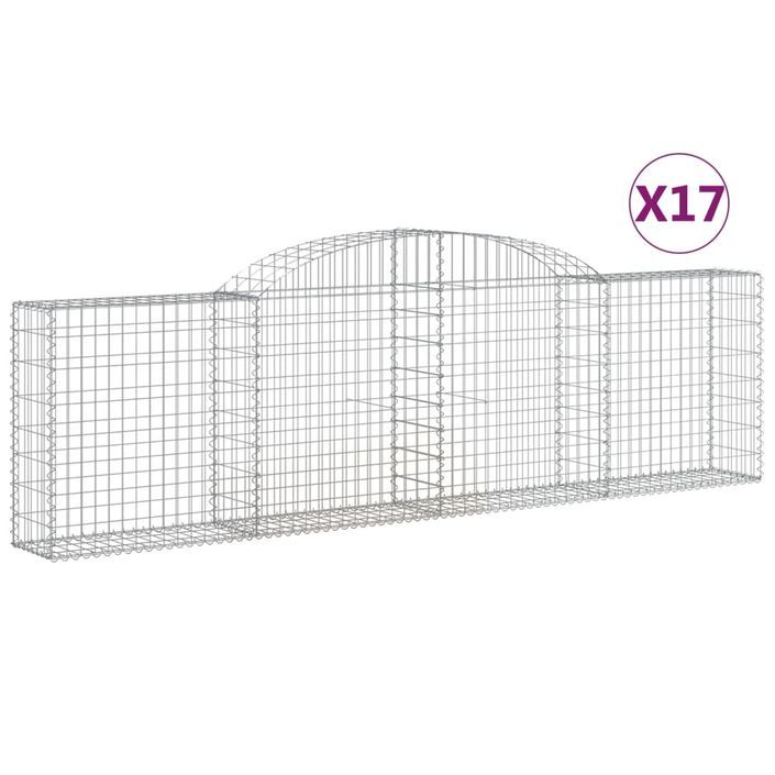 Paniers à gabions arqués 17 pcs 300x30x80/100 cm fer galvanisé - Photo n°2