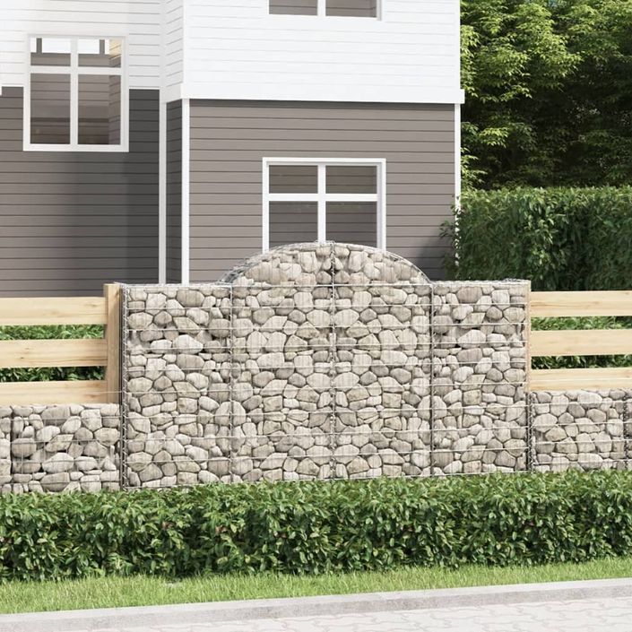 Paniers à gabions arqués 18 pcs 200x30x120/140 cm Fer galvanisé - Photo n°1