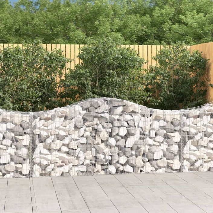 Paniers à gabions arqués 18 pcs 200x50x80/100 cm Fer galvanisé - Photo n°1