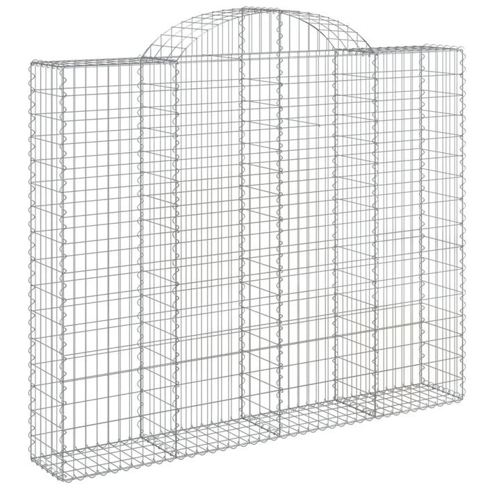 Paniers à gabions arqués 2 pcs 200x30x160/180 cm Fer galvanisé - Photo n°3