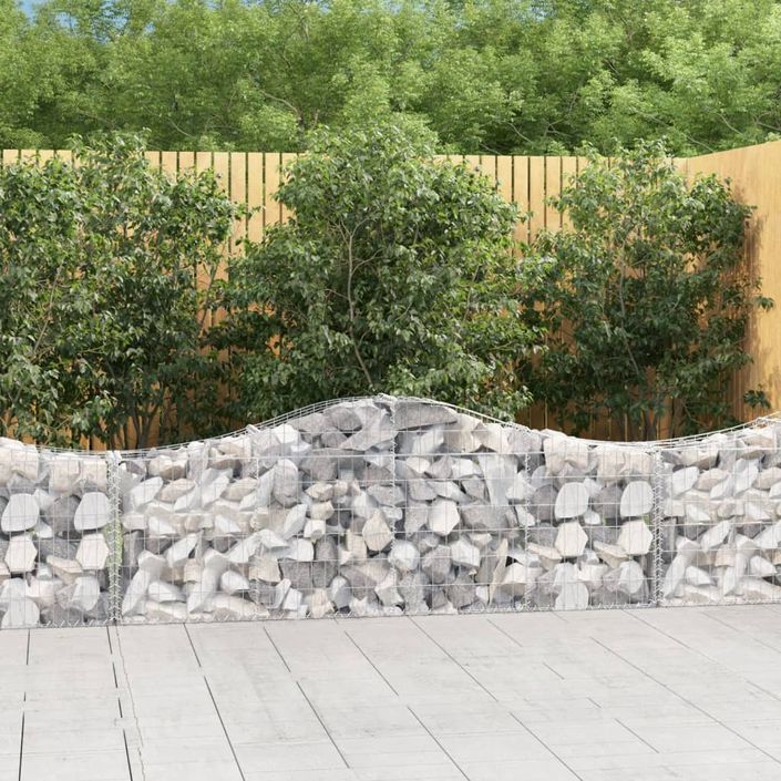 Paniers à gabions arqués 2 pcs 200x30x60/80 cm Fer galvanisé - Photo n°1