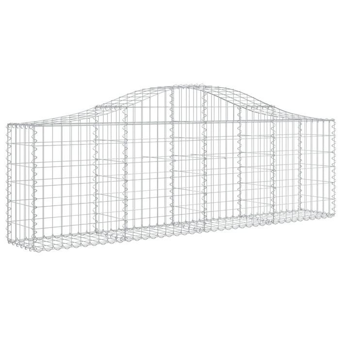 Paniers à gabions arqués 2 pcs 200x30x60/80 cm Fer galvanisé - Photo n°3