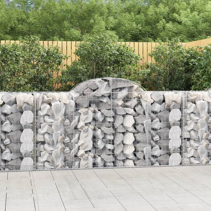 Paniers à gabions arqués 2 pcs 200x50x100/120 cm fer galvanisé - Photo n°1