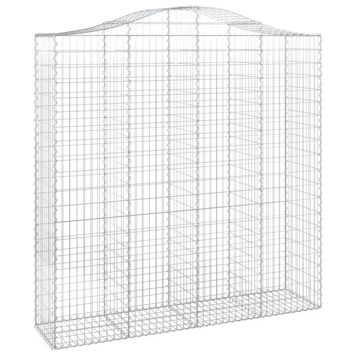 Paniers à gabions arqués 2 pcs 200x50x200/220 cm Fer galvanisé - Photo n°3