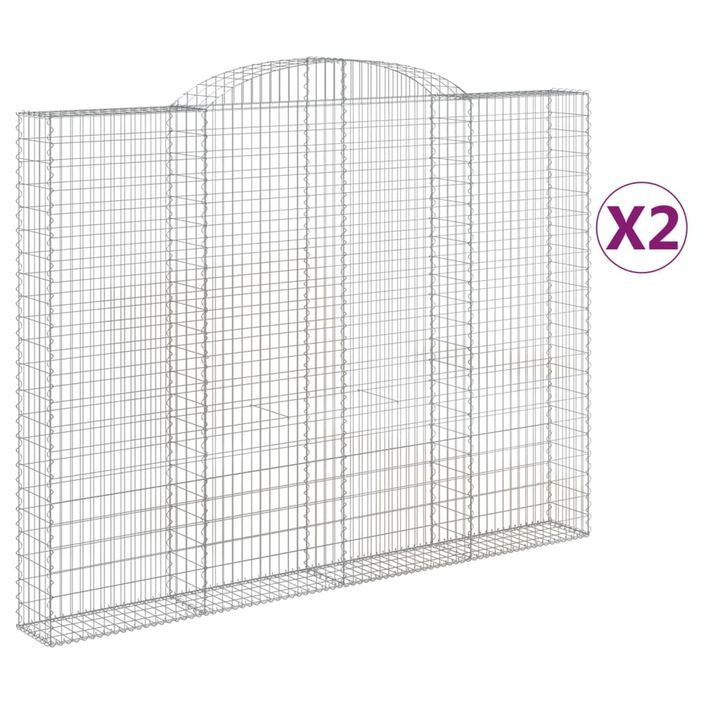 Paniers à gabions arqués 2 pcs 300x30x220/240 cm fer galvanisé - Photo n°2