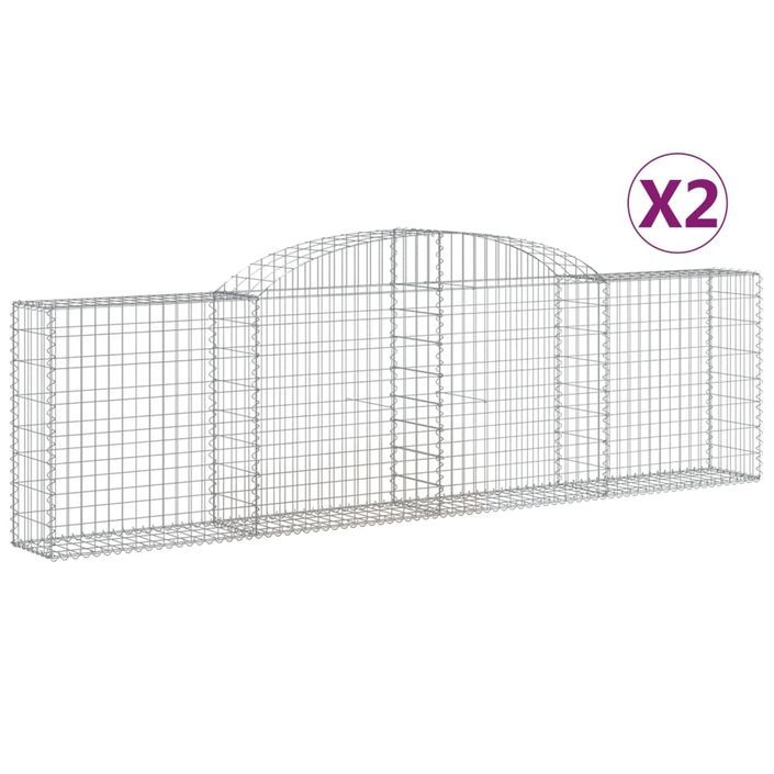 Paniers à gabions arqués 2 pcs 300x30x80/100 cm fer galvanisé - Photo n°2