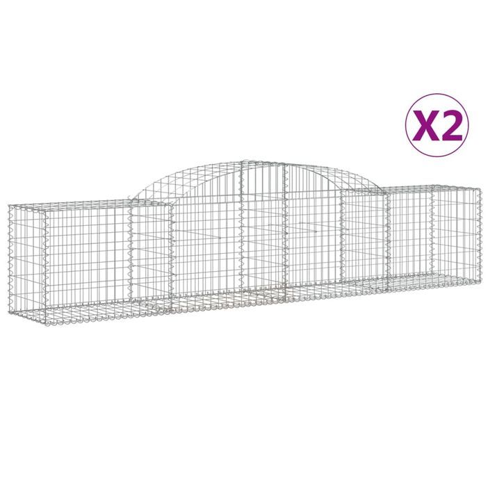 Paniers à gabions arqués 2 pcs 300x50x60/80 cm fer galvanisé - Photo n°2