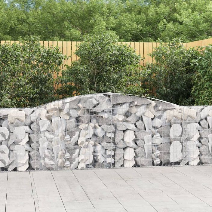 Paniers à gabions arqués 2 pcs 400x30x100/120 cm Fer galvanisé - Photo n°1