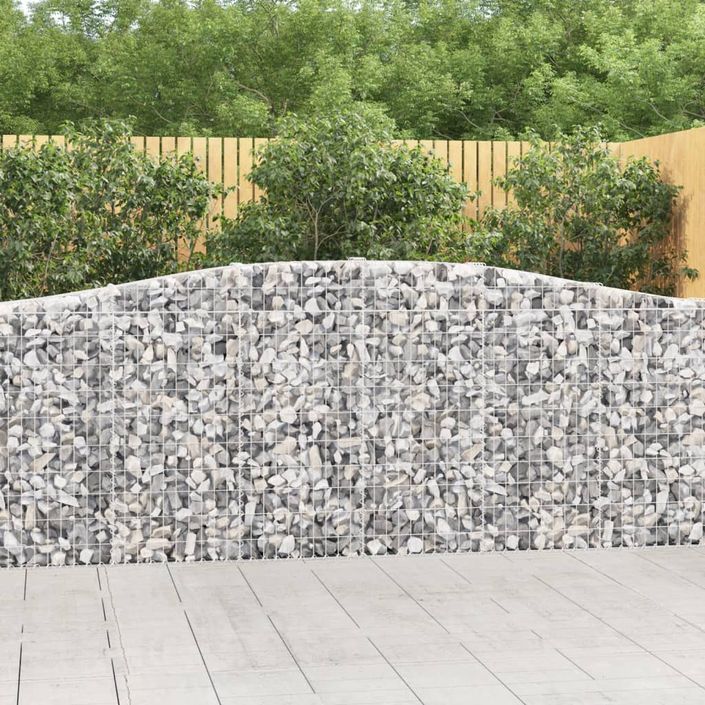 Paniers à gabions arqués 2 pcs 400x30x100/120 cm Fer galvanisé - Photo n°1