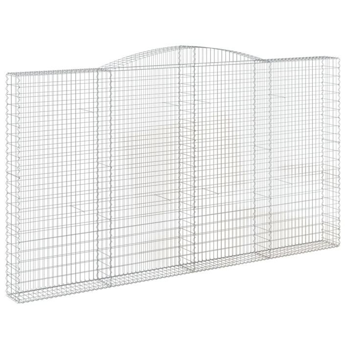 Paniers à gabions arqués 2 pcs 400x30x220/240 cm Fer galvanisé - Photo n°3