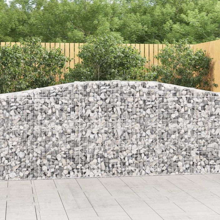 Paniers à gabions arqués 2 pcs 400x50x100/120 cm Fer galvanisé - Photo n°1