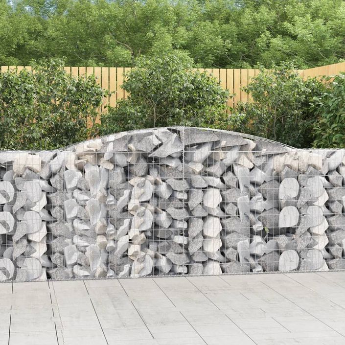 Paniers à gabions arqués 2 pcs 400x50x100/120 cm Fer galvanisé - Photo n°1