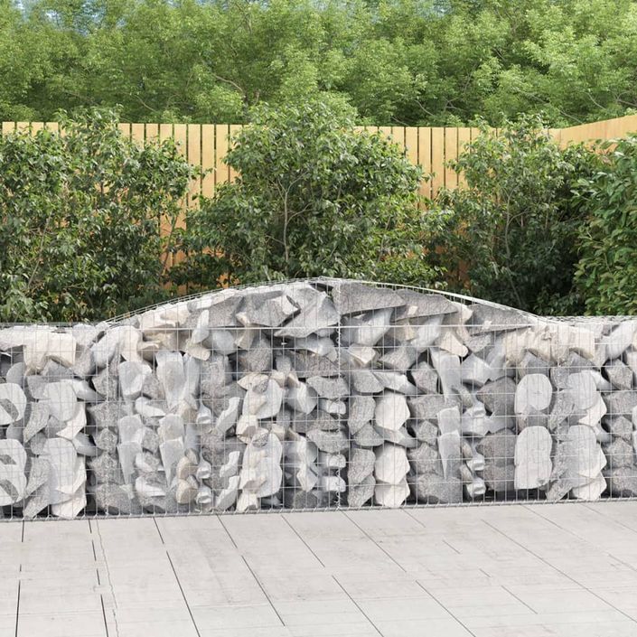 Paniers à gabions arqués 2 pcs 400x50x80/100 cm Fer galvanisé - Photo n°1