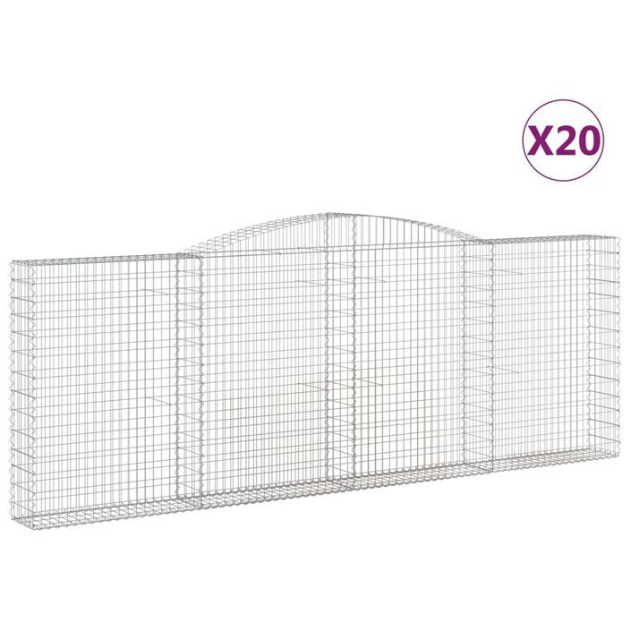 Paniers à gabions arqués 20 pcs 400x30x140/160 cm Fer galvanisé - Photo n°2