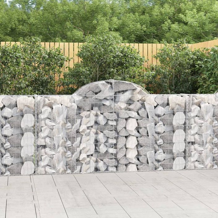 Paniers à gabions arqués 25 pcs 200x30x100/120 cm Fer galvanisé - Photo n°1