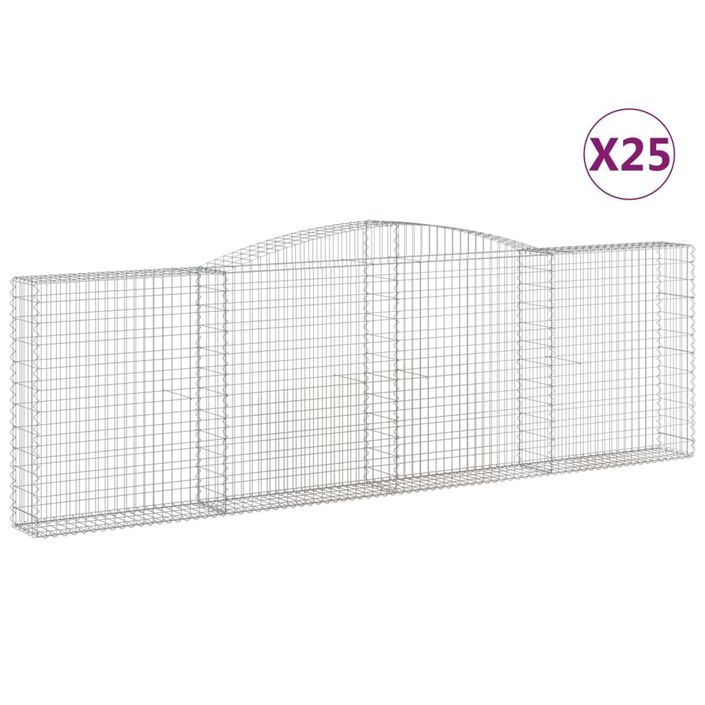 Paniers à gabions arqués 25 pcs 400x30x120/140 cm Fer galvanisé - Photo n°2