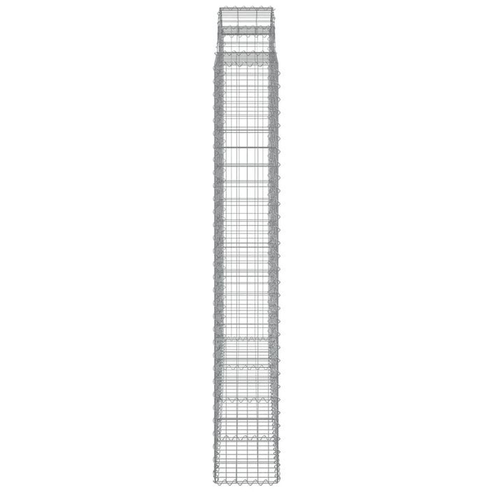 Paniers à gabions arqués 3 pcs 200x30x200/220 cm fer galvanisé - Photo n°5