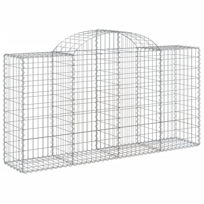 Paniers à gabions arqués 3 pcs 200x50x100/120 cm fer galvanisé - Photo n°3