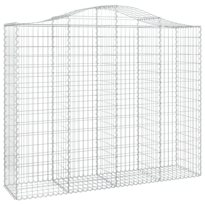 Paniers à gabions arqués 3 pcs 200x50x160/180 cm Fer galvanisé - Photo n°3