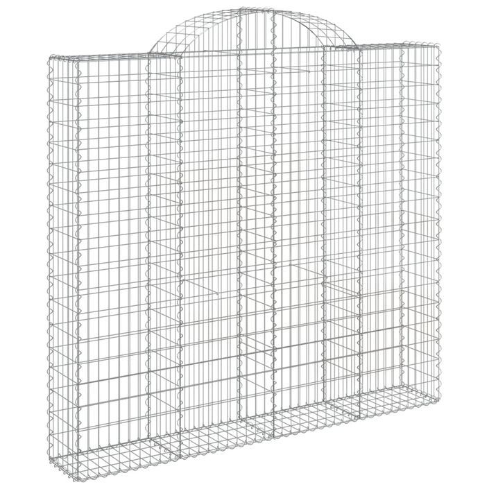 Paniers à gabions arqués 3 pcs 200x50x180/200 cm Fer galvanisé - Photo n°3