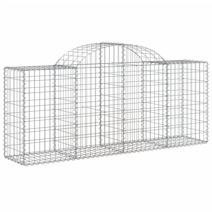 Paniers à gabions arqués 3 pcs 200x50x80/100 cm Fer galvanisé - Photo n°3