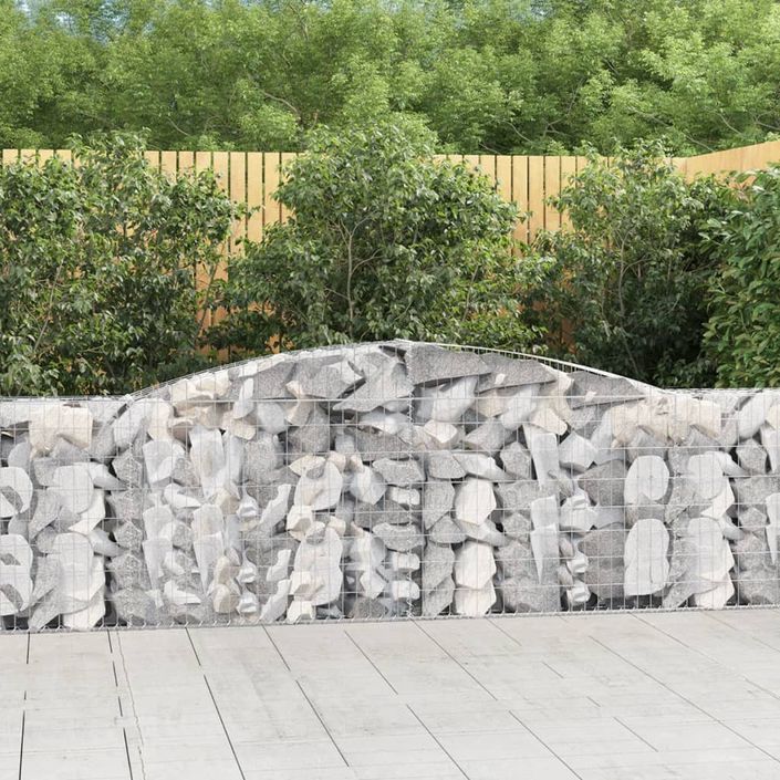 Paniers à gabions arqués 3 pcs 400x30x100/120 cm Fer galvanisé - Photo n°1