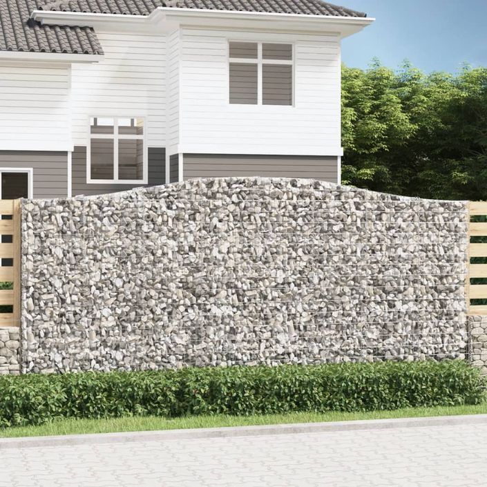 Paniers à gabions arqués 3 pcs 400x50x180/200 cm Fer galvanisé - Photo n°1