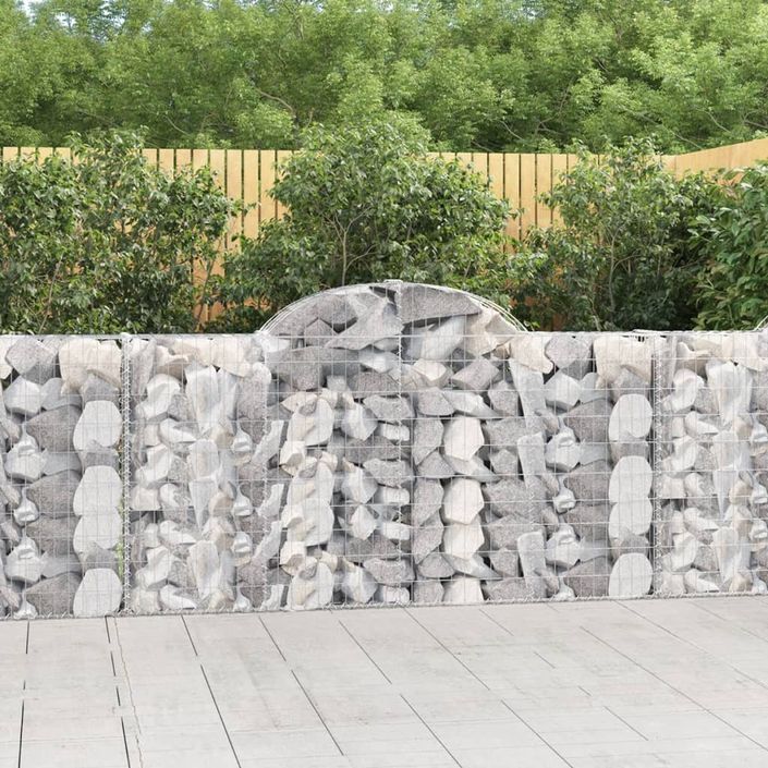 Paniers à gabions arqués 4 pcs 200x30x100/120 cm Fer galvanisé - Photo n°1