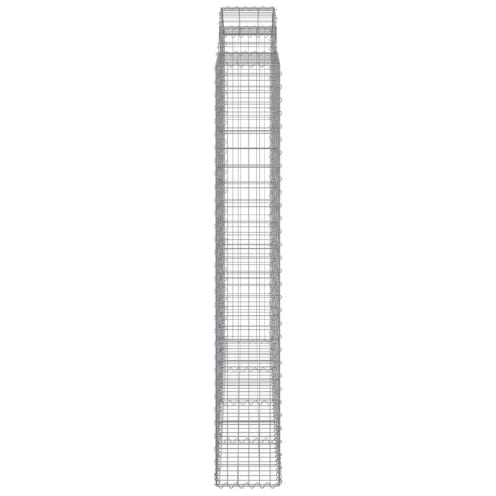 Paniers à gabions arqués 4 pcs 200x30x200/220 cm fer galvanisé - Photo n°5