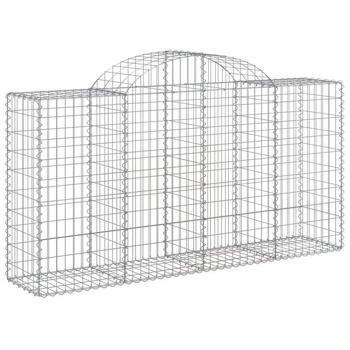 Paniers à gabions arqués 4 pcs 200x50x100/120 cm fer galvanisé - Photo n°3