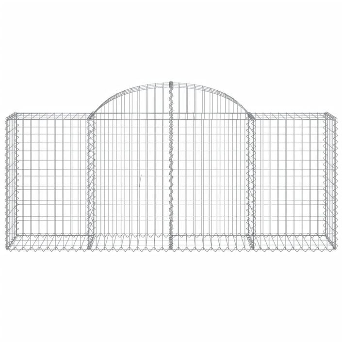 Paniers à gabions arqués 4 pcs 200x50x80/100 cm Fer galvanisé - Photo n°4