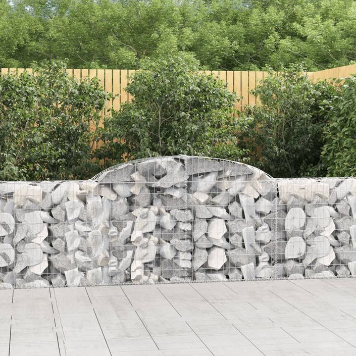 Paniers à gabions arqués 4 pcs 300x30x80/100 cm fer galvanisé - Photo n°1