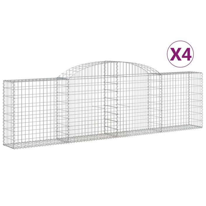 Paniers à gabions arqués 4 pcs 300x30x80/100 cm fer galvanisé - Photo n°2