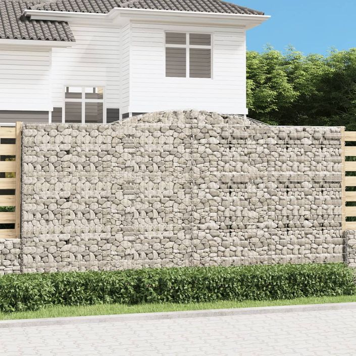 Paniers à gabions arqués 4 pcs 400x30x200/220 cm Fer galvanisé - Photo n°1