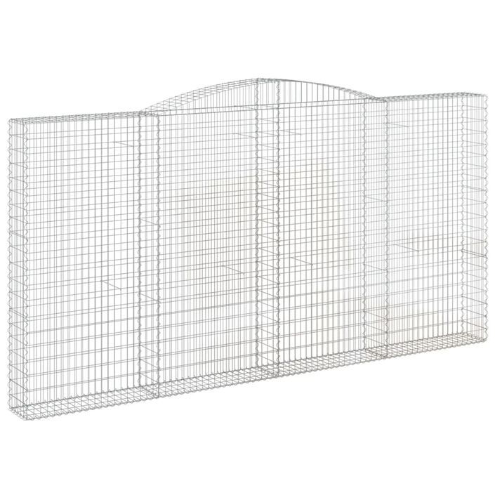 Paniers à gabions arqués 4 pcs 400x30x200/220 cm Fer galvanisé - Photo n°3