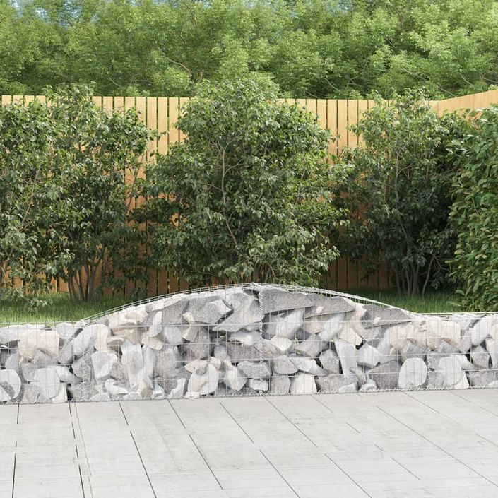 Paniers à gabions arqués 4 pcs 400x30x40/60 cm Fer galvanisé - Photo n°1