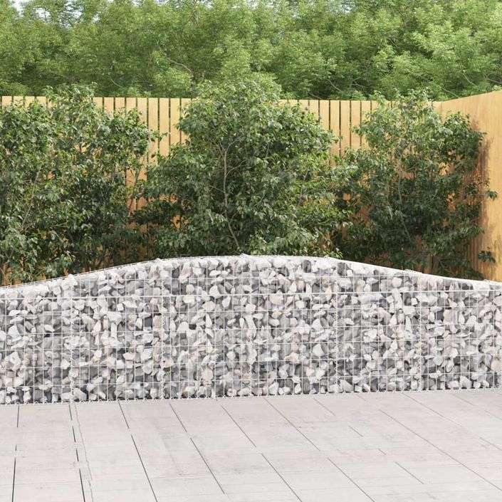 Paniers à gabions arqués 4 pcs 400x30x60/80 cm Fer galvanisé - Photo n°1