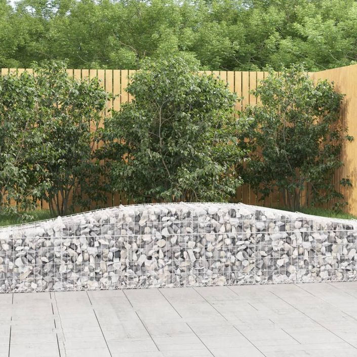 Paniers à gabions arqués 4 pcs 400x50x40/60 cm Fer galvanisé - Photo n°1