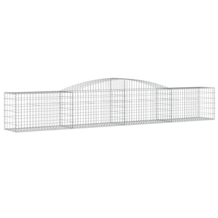 Paniers à gabions arqués 4 pcs 400x50x60/80 cm Fer galvanisé - Photo n°3