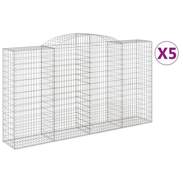 Paniers à gabions arqués 5 pcs 300x50x160/180 cm fer galvanisé - Photo n°2