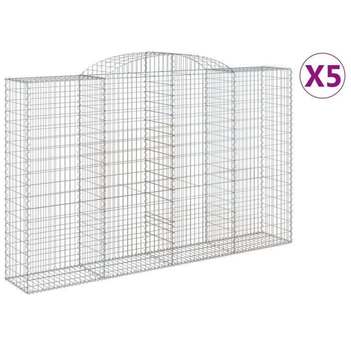 Paniers à gabions arqués 5 pcs 300x50x180/200 cm fer galvanisé - Photo n°2