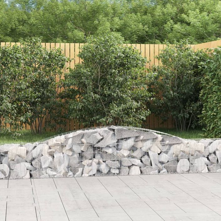 Paniers à gabions arqués 5 pcs 400x30x40/60 cm Fer galvanisé - Photo n°1