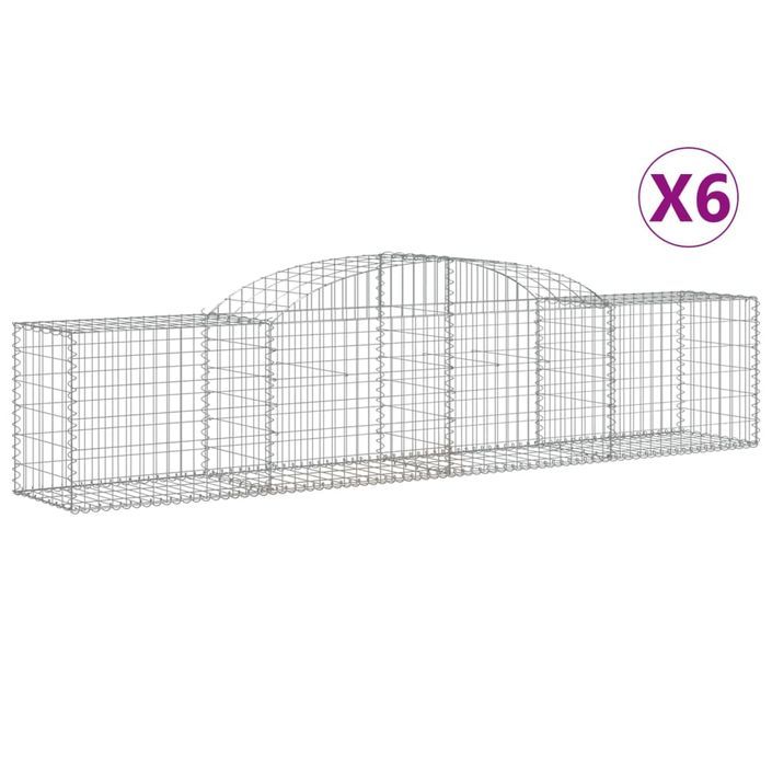 Paniers à gabions arqués 6 pcs 300x50x60/80 cm fer galvanisé - Photo n°2