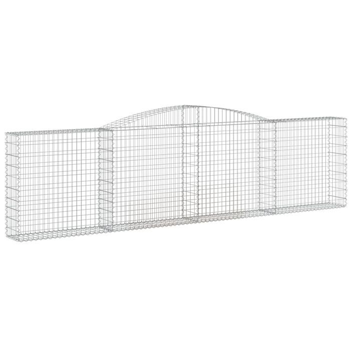 Paniers à gabions arqués 6 pcs 400x30x100/120 cm Fer galvanisé - Photo n°3