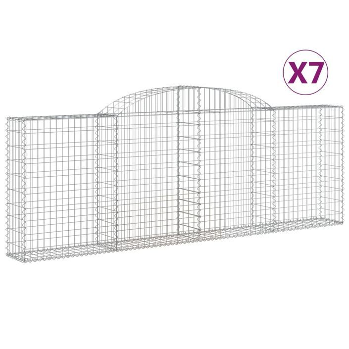 Paniers à gabions arqués 7 pcs 300x30x100/120 cm fer galvanisé - Photo n°2