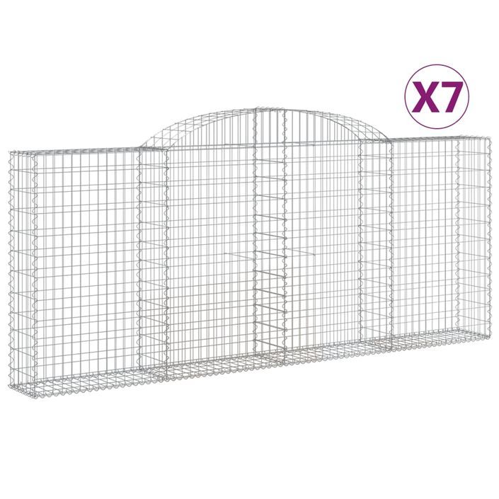 Paniers à gabions arqués 7 pcs 300x30x120/140 cm fer galvanisé - Photo n°2